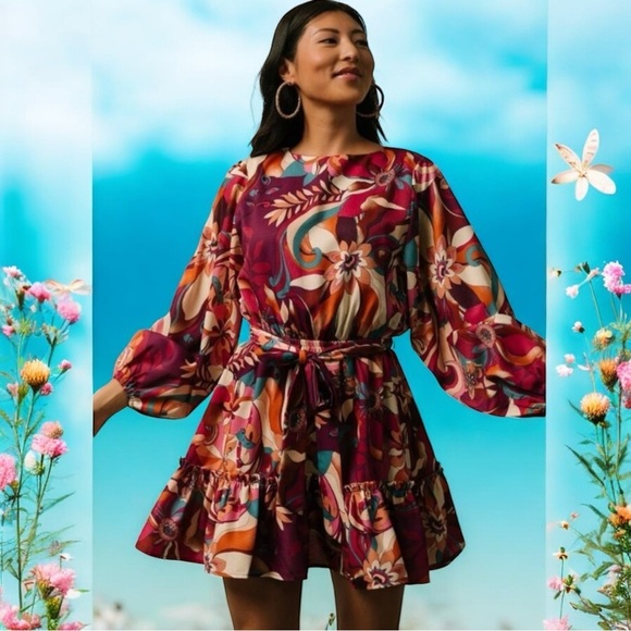 NEW Baltic Born Tally Mini Dress Color Tropical Paradise Floral Lined Size 3X - Picture 1 of 12